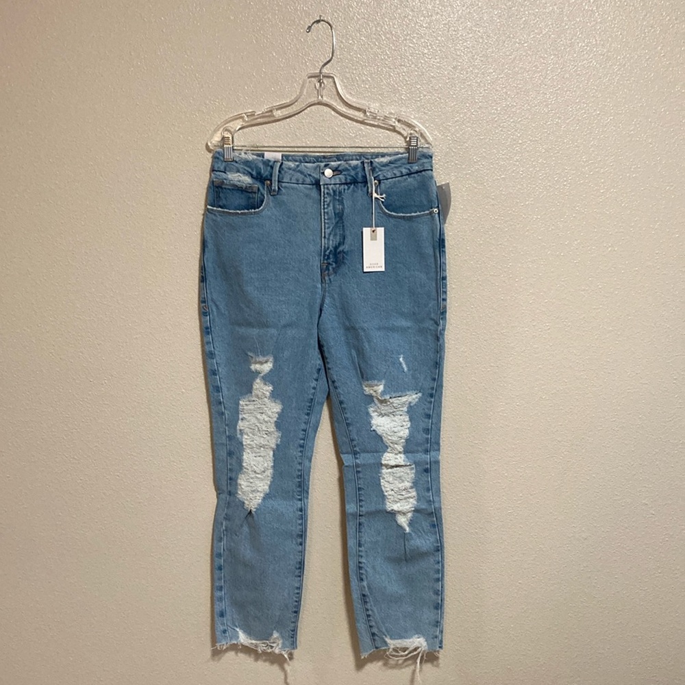 Good American Good Vintage Distressed Jeans (Size 10/30)